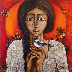 Shazia Salman, 30 x 30 Inch, Acrylics on Canvas, Figurative Painting, AC-SAZ-075